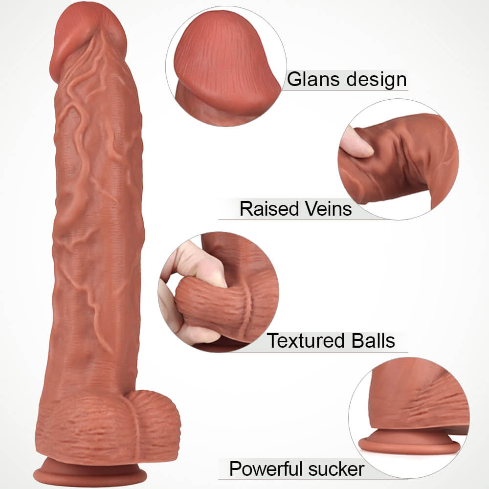 Honeysx Anal Dildo 2 Lớp Silicone Hút Mạnh