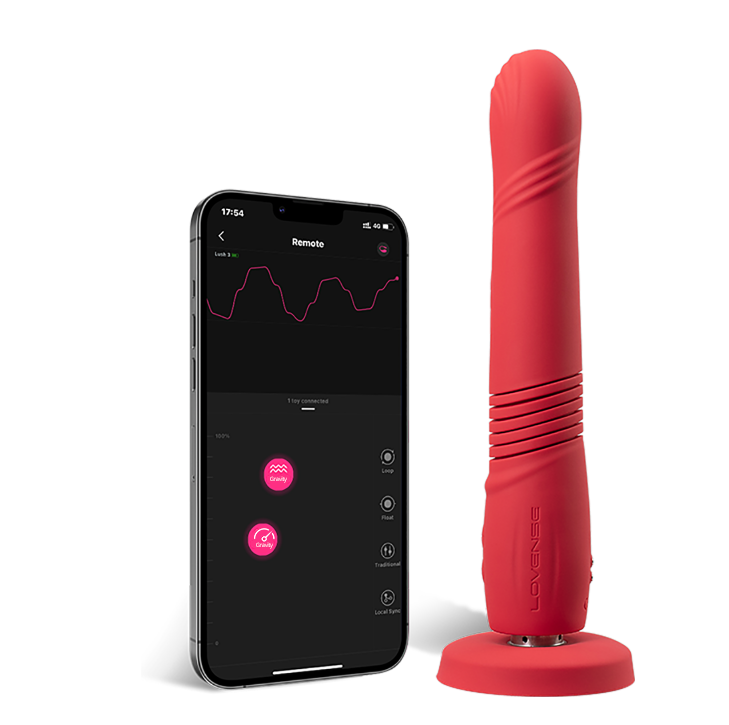 Lovense Gravity app thrust rung tự động dildo