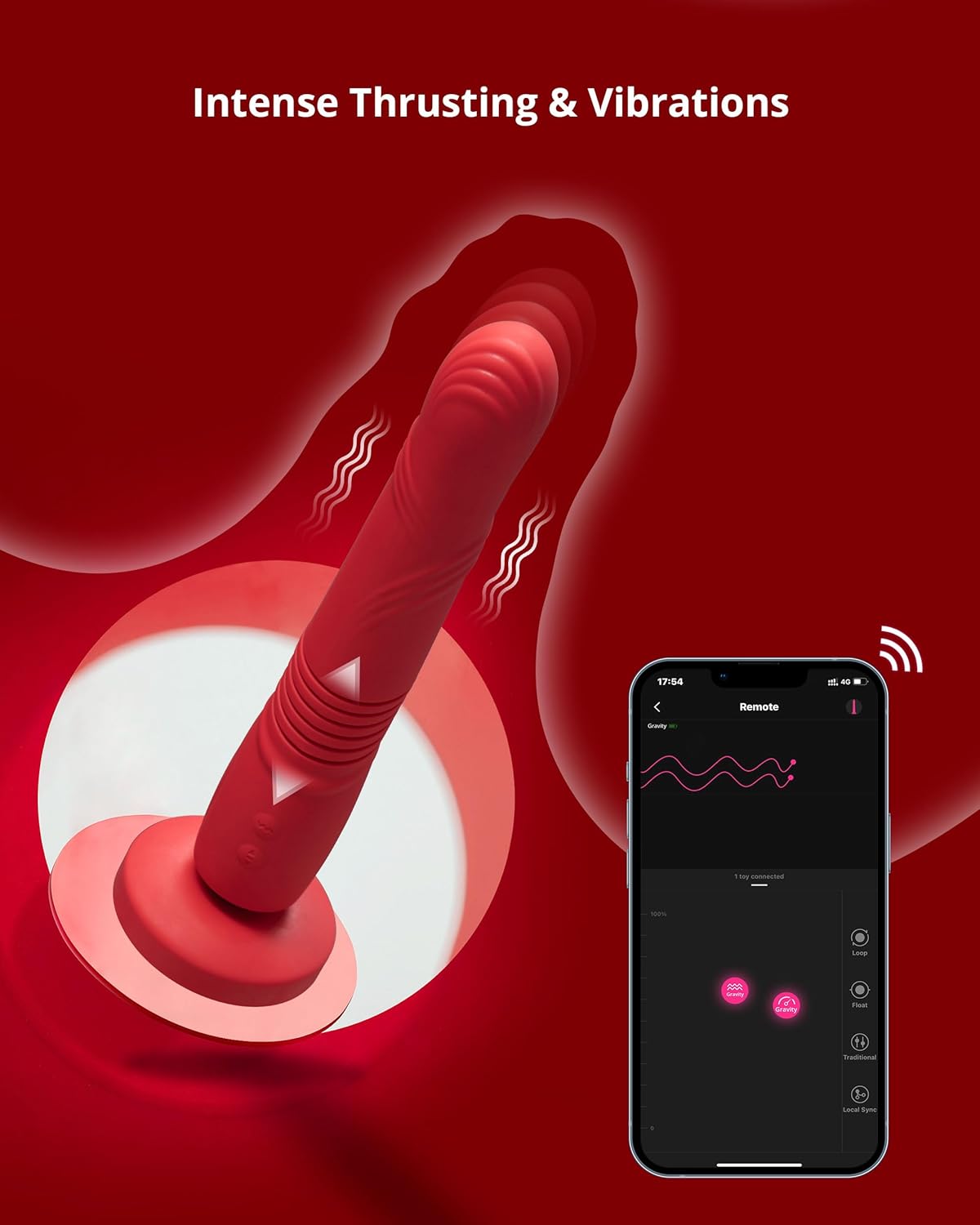 Lovense Gravity app thrust rung tự động dildo