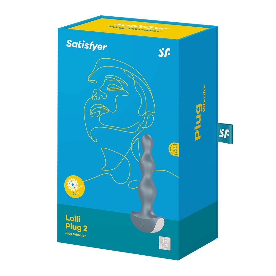 Satisfyer Lolli Plug 2 Xám Rung Nút Đít 14cm
