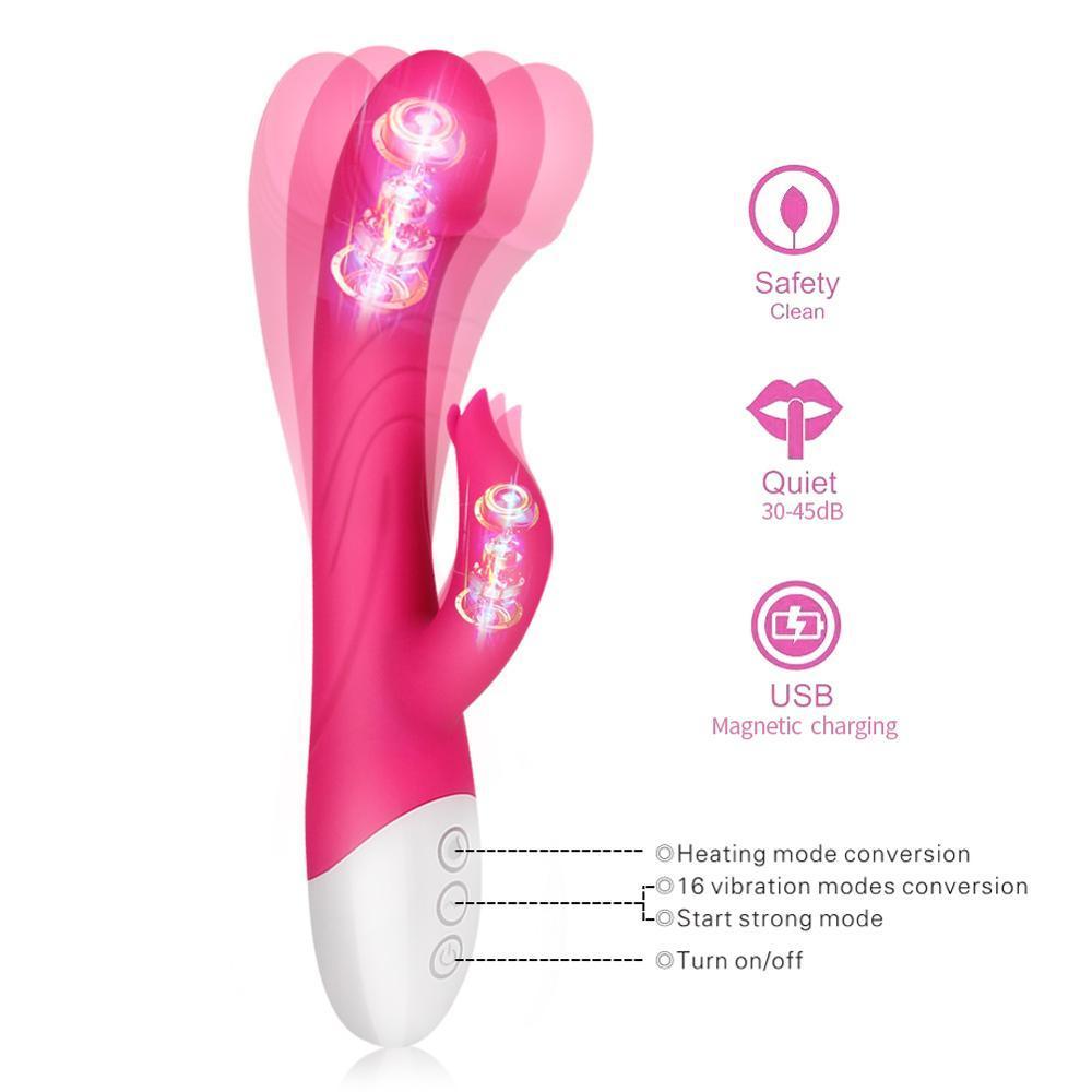 Pretty Love Thỏ Hồng Rung Sưởi G-Spot Êm Ái Cực Sướng