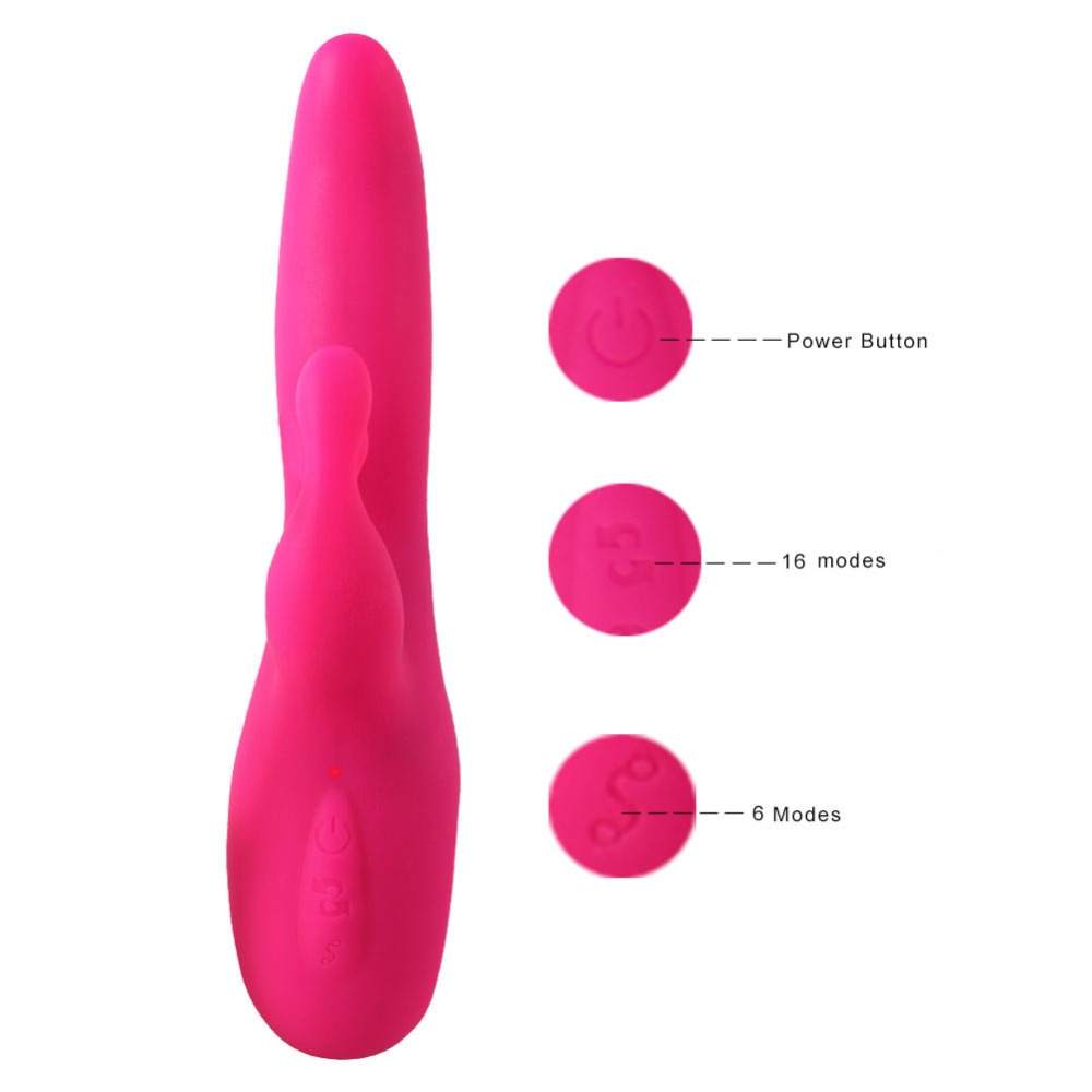 Rabbit Vibrator Hồng 16 Chế Độ Âm Đạo Siêu Sướng Phụ Nữ