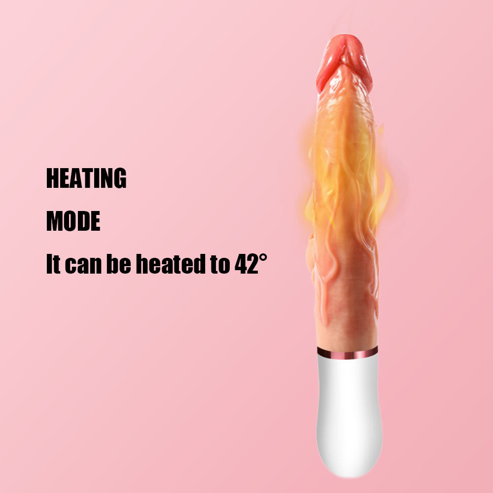 Dildo Tự Động Sưởi Rung Đẩy 26.5cm Thông Minh