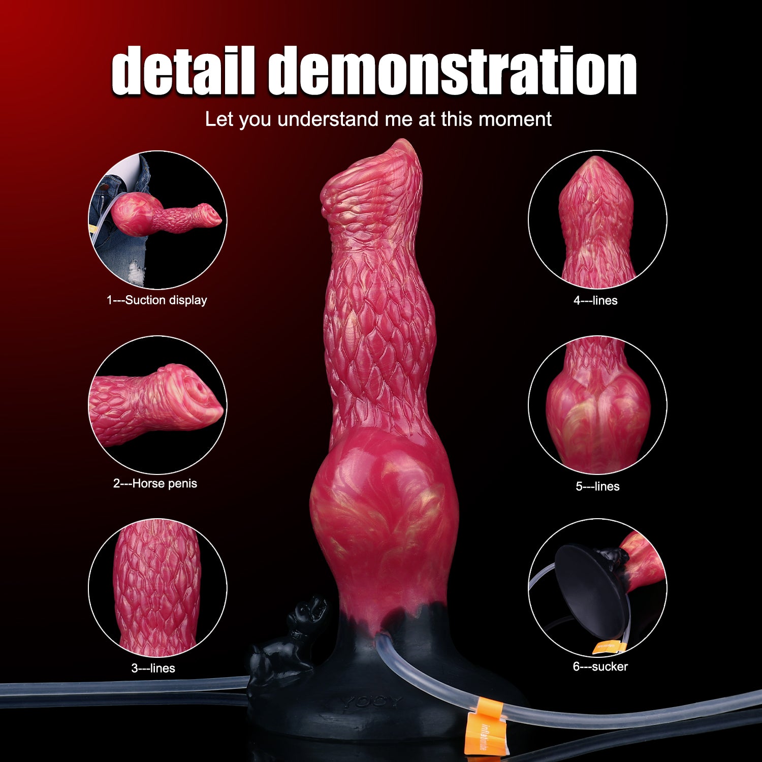 Dog Dildo 8 Inch Đỏ Phồng Bơm Tinh Thú Siêu Thực Tế