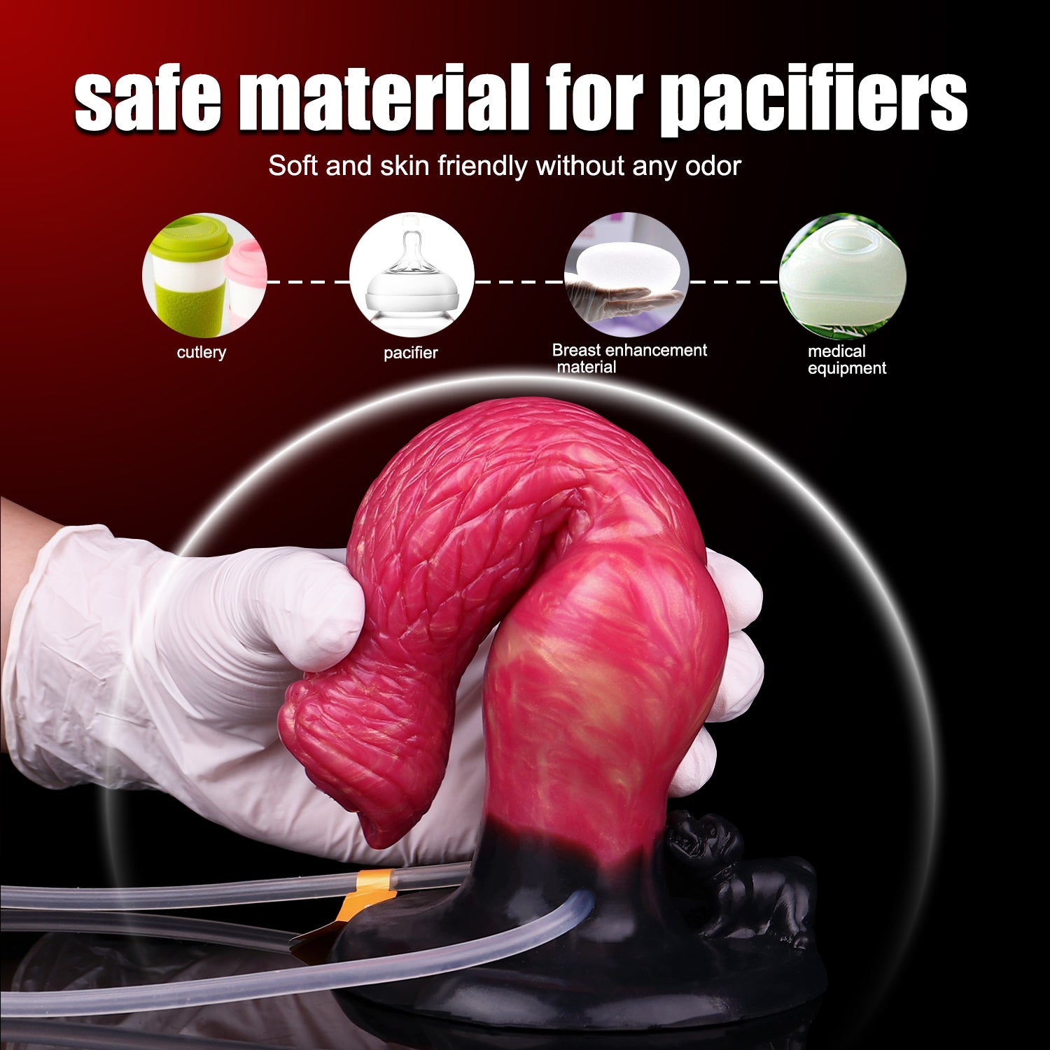 Dog Dildo 8 Inch Đỏ Phồng Bơm Tinh Thú Siêu Thực Tế