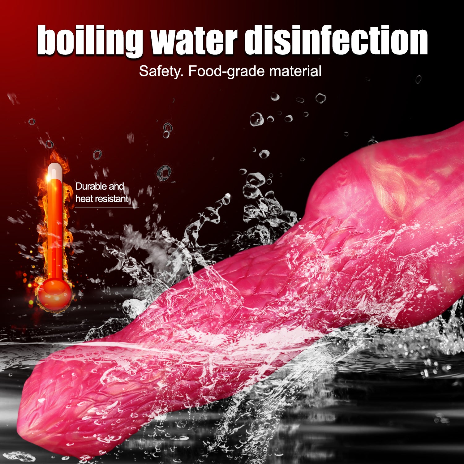 Dog Dildo 8 Inch Đỏ Phồng Bơm Tinh Thú Siêu Thực Tế