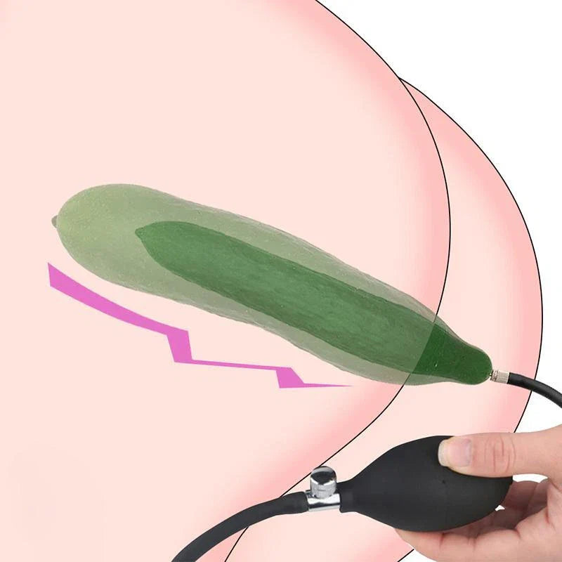 Dưa leo bơm hơi plug hậu môn vui nhộn
