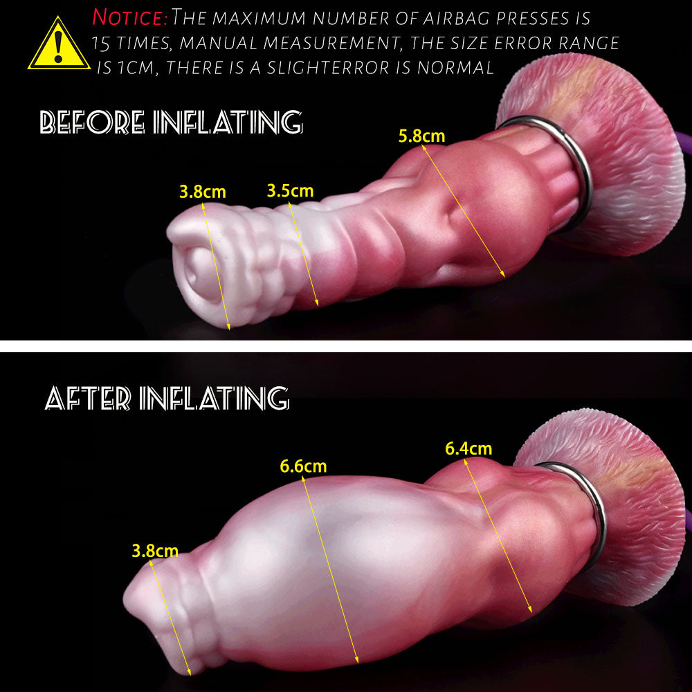 Pink Dog Knot Silicone Phồng Lấp Đầy Tuyệt Đối Hoang Dã