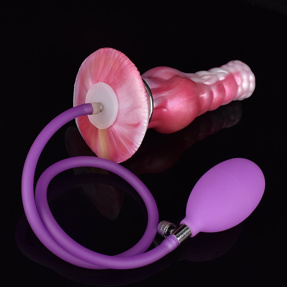 Pink Dog Knot Silicone Phồng Lấp Đầy Tuyệt Đối Hoang Dã
