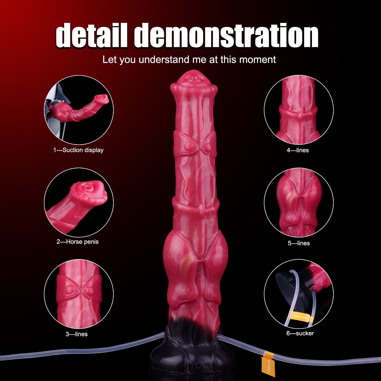 Horse Dildo 11 Inch Đỏ Phun Bơm Kỳ Ảo Hùng Vĩ