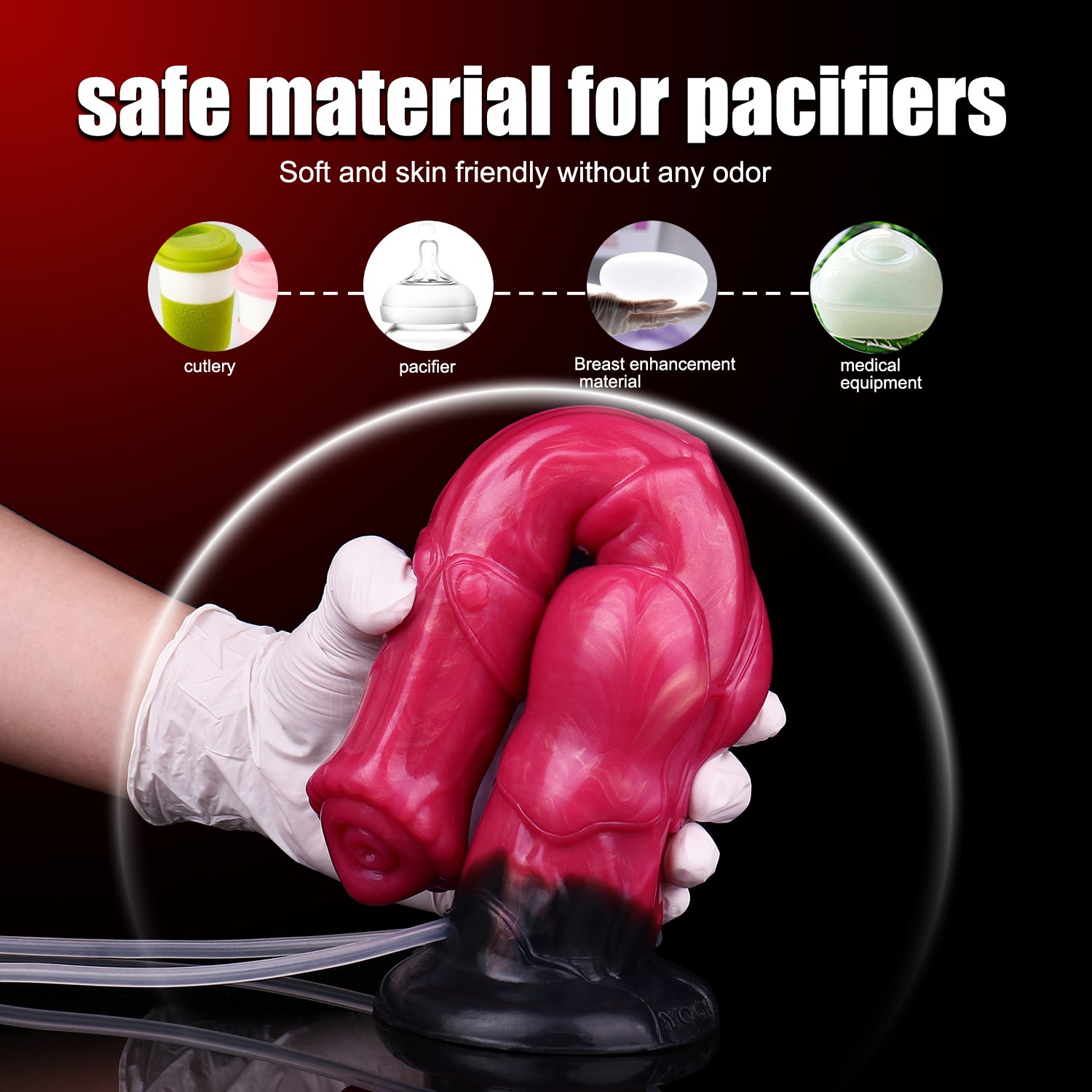 Horse Dildo 11 Inch Đỏ Phun Bơm Kỳ Ảo Hùng Vĩ