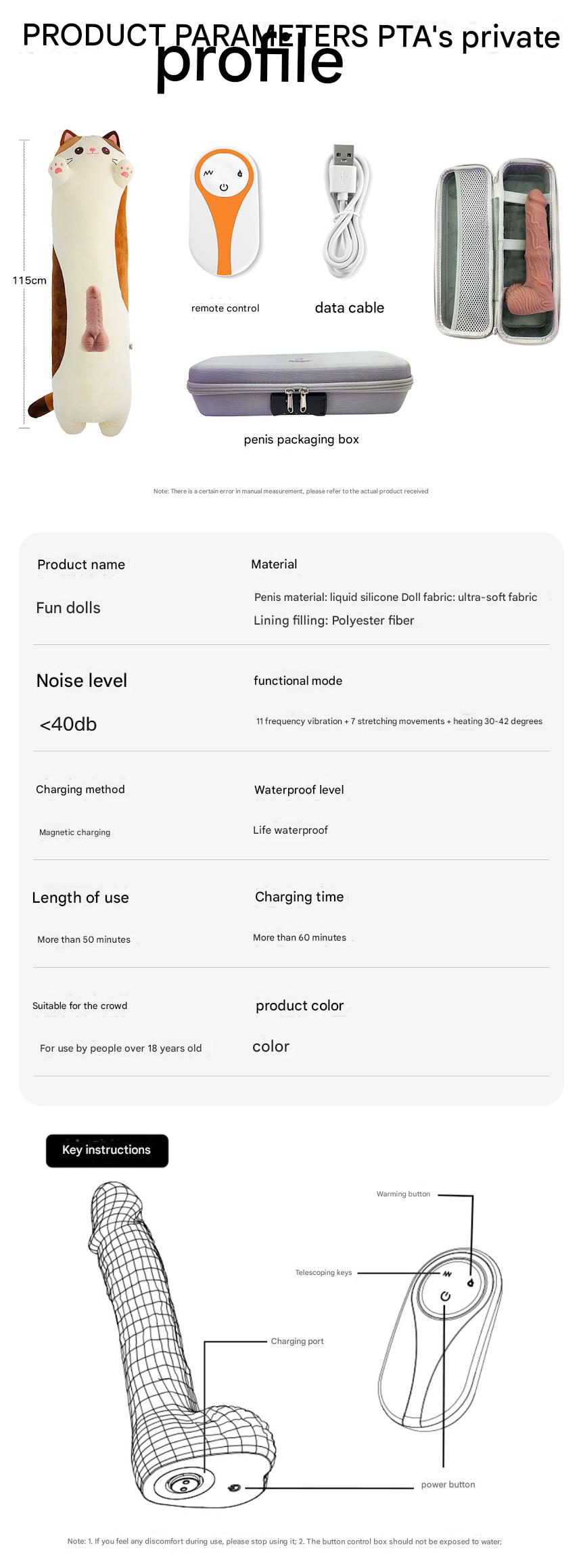 Gối Mèo Cat Pillow Dildo Máy Đẩy Bí Mật Thú Vị