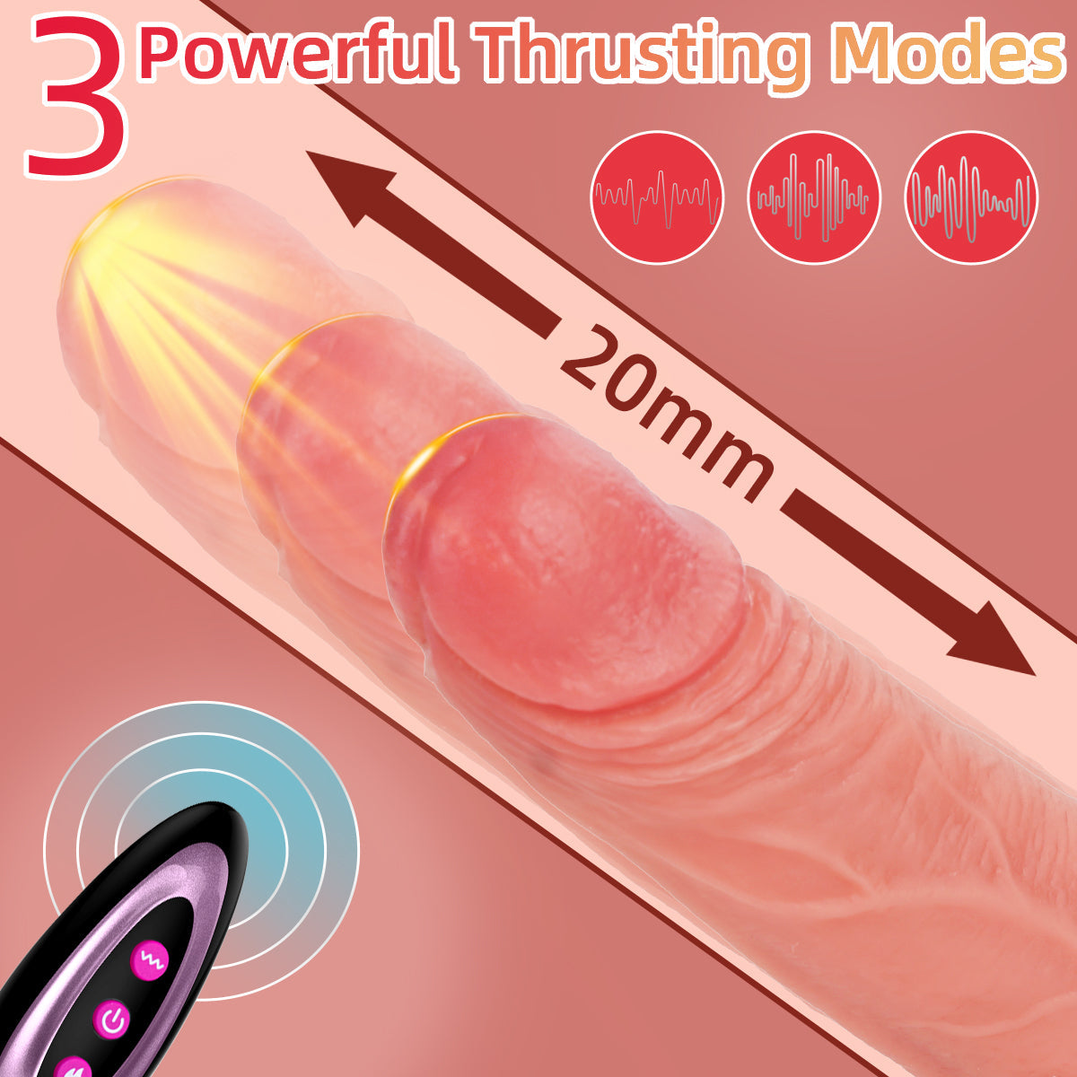 Dildo Realistic 18cm Quay Rung Từ Xa Siêu Mạnh