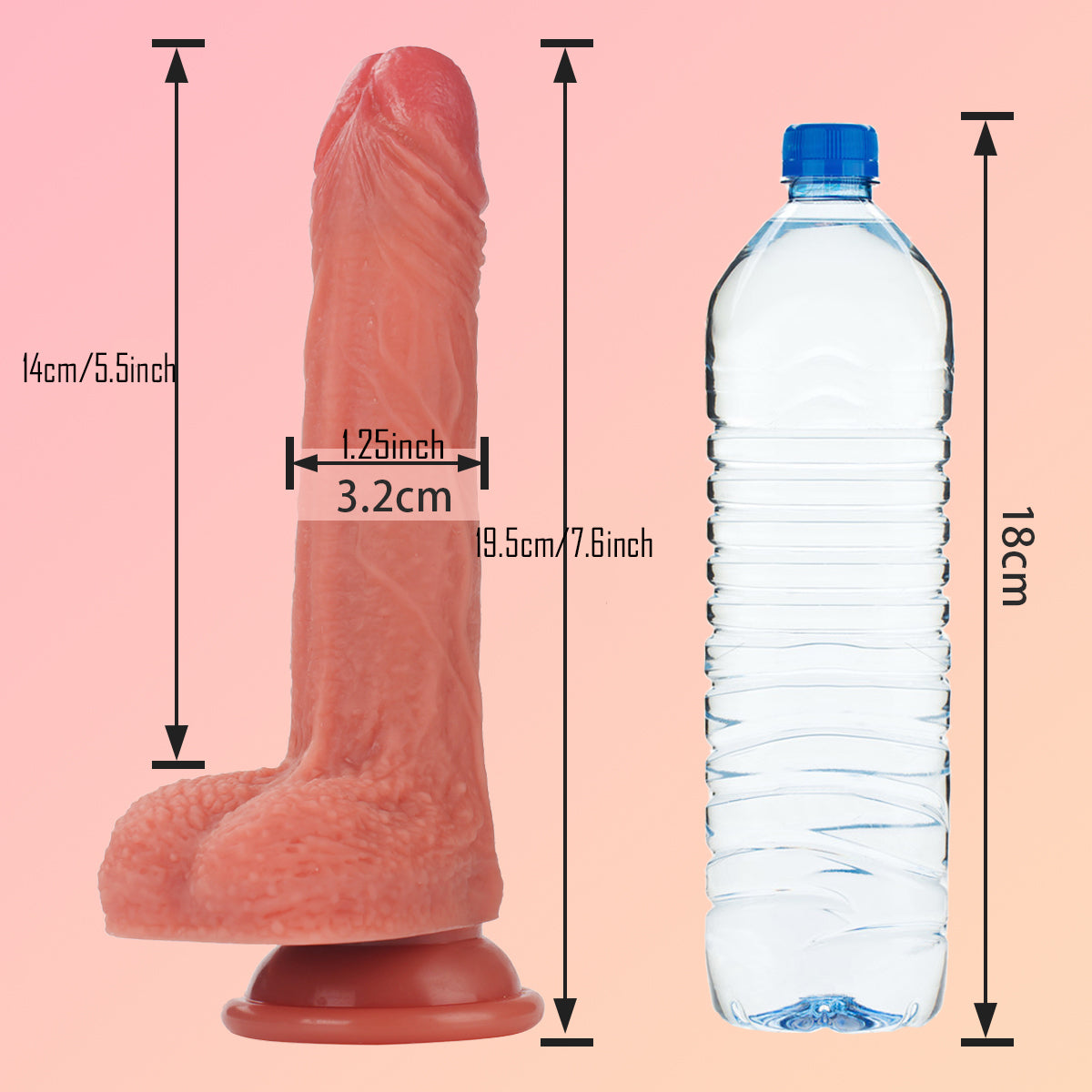 Dildo Realistic 18cm Quay Rung Từ Xa Siêu Mạnh