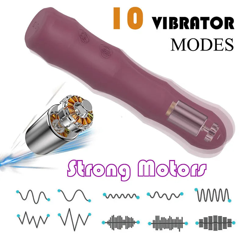Insert vibrator tím silicone waterproof massage G-spot kín đáo