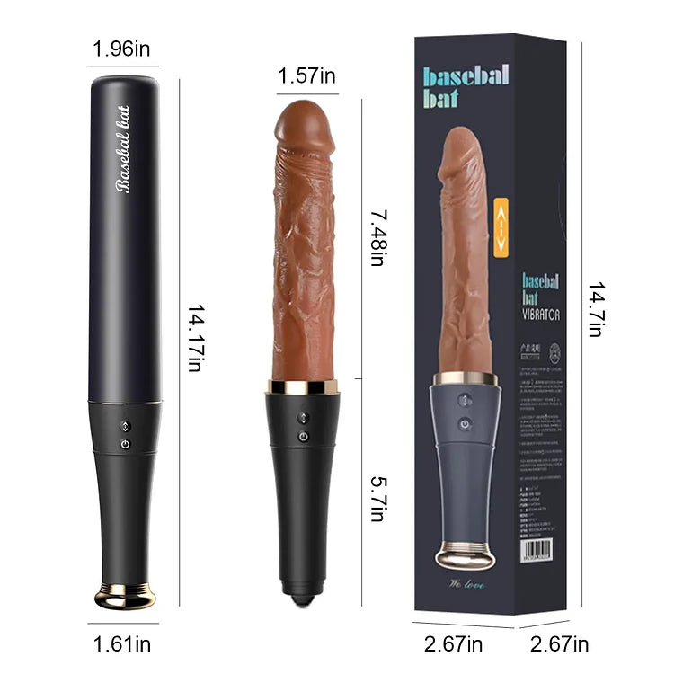 Dildo Bóng Chày Rung Đẩy Liếm USB Kín Đáo Đỉnh Cao