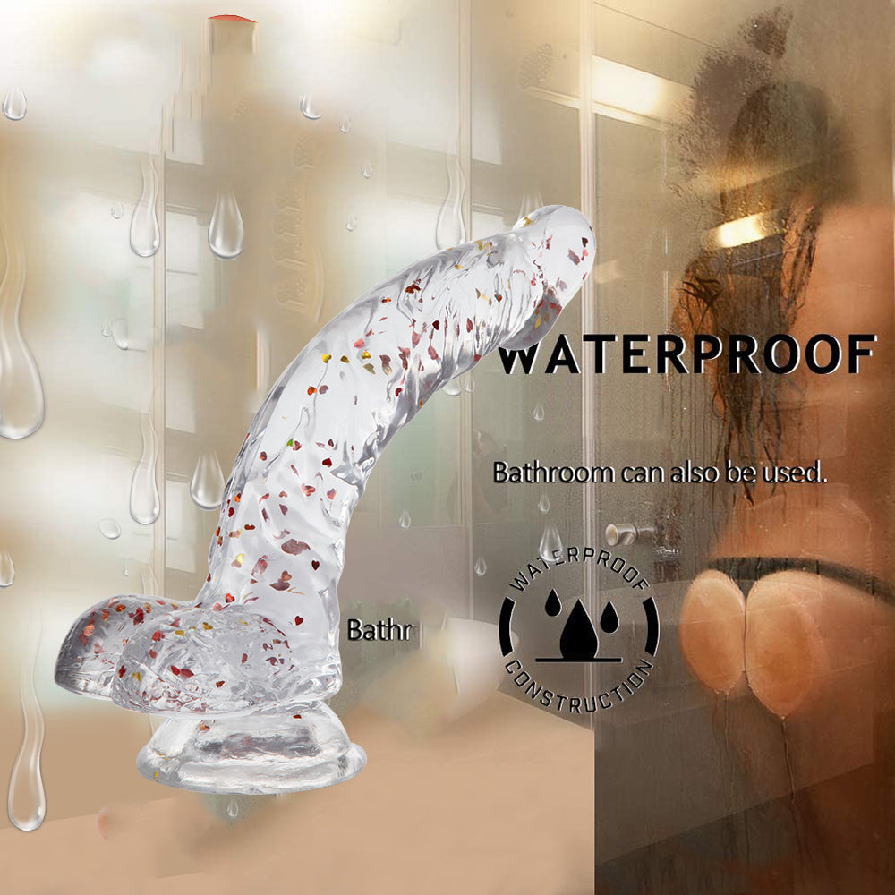 Dildo Cong Lấp Lánh 20cm Trong Suốt Kích G-Spot Đỉnh