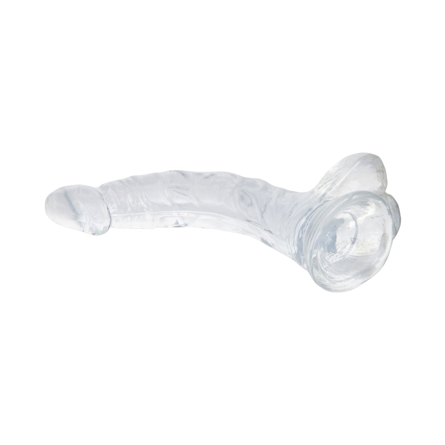 Dildo cong trong suốt 8 inch TPE mềm bám dính chắc