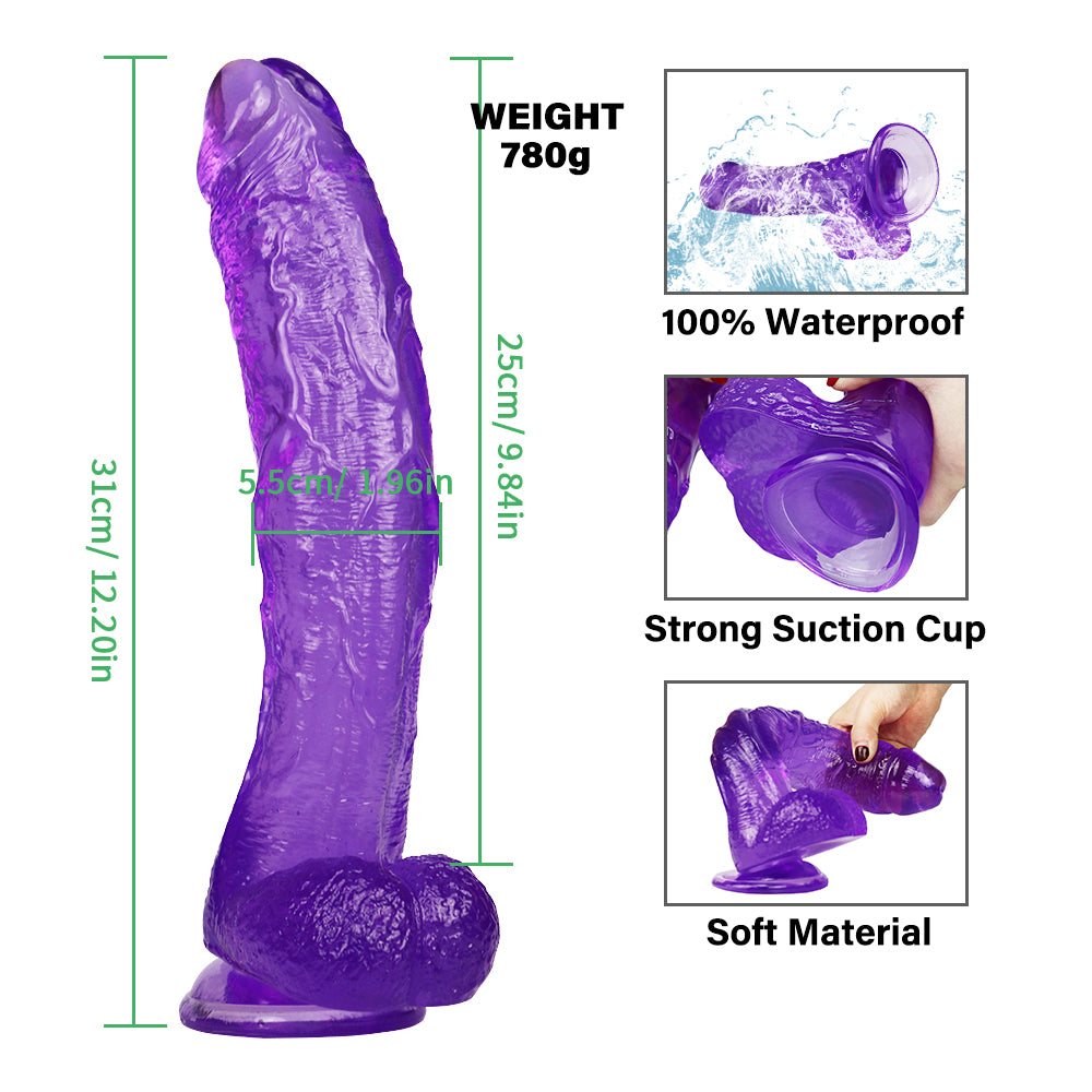 10 Inch Crooked Mouth Tím 25cm Cong G-Spot Kích Thích Mãnh Liệt