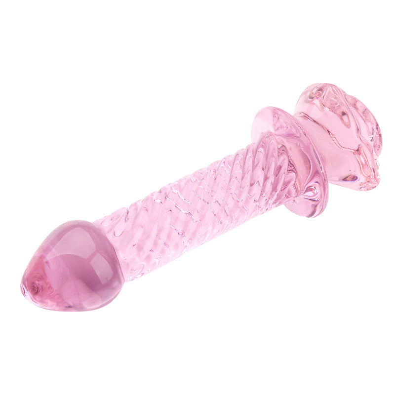 Dildo Glass Pink Rose Beaded 5.6 Inch Hạt Ngọc Đẹp