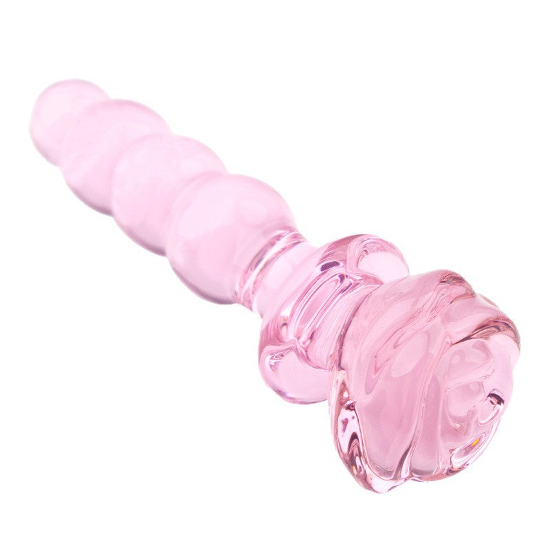 Dildo Glass Pink Rose Beaded 5.6 Inch Hạt Ngọc Đẹp