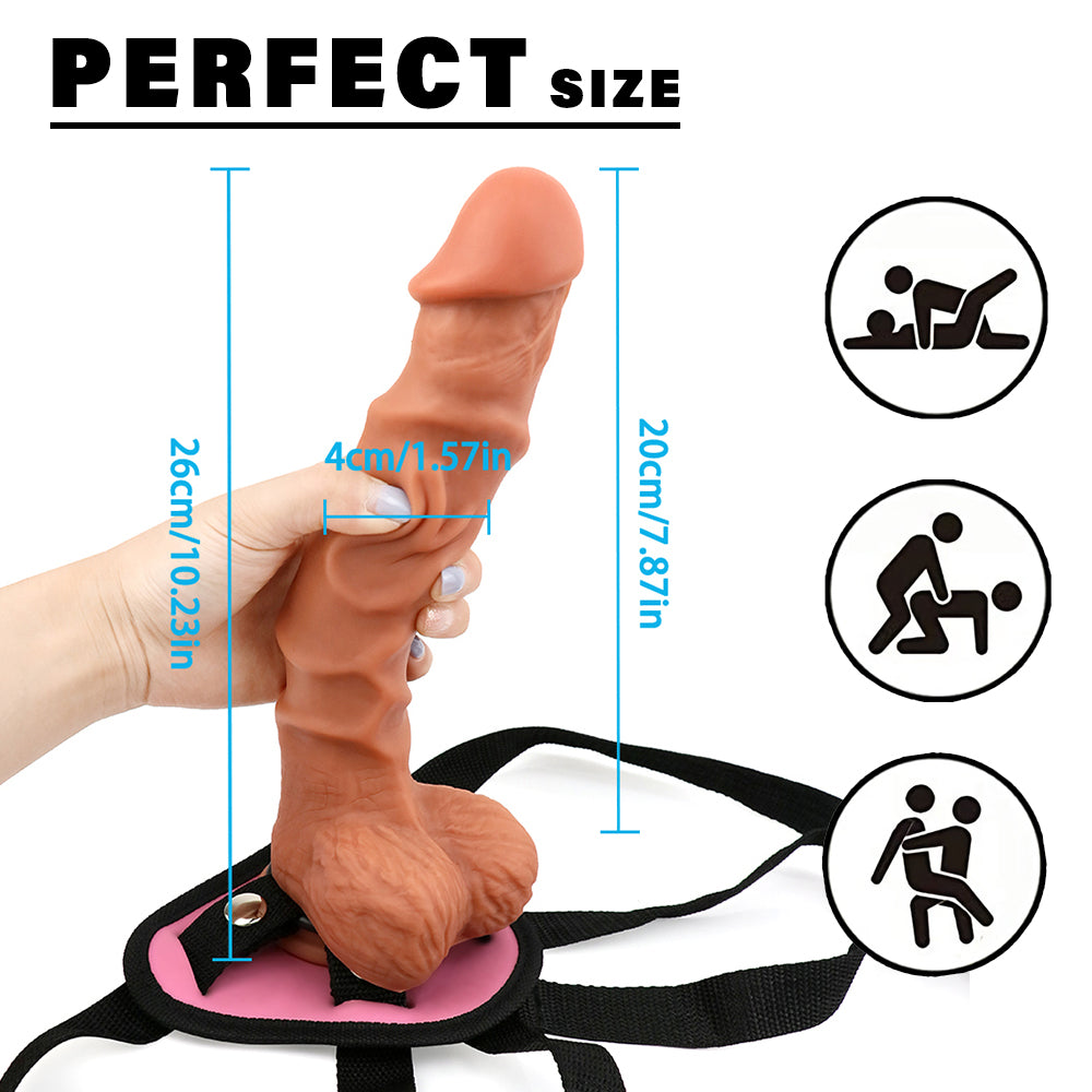 Strap-On 10 Inch Khổng Lồ Silicone Địt Đôi Đỉnh