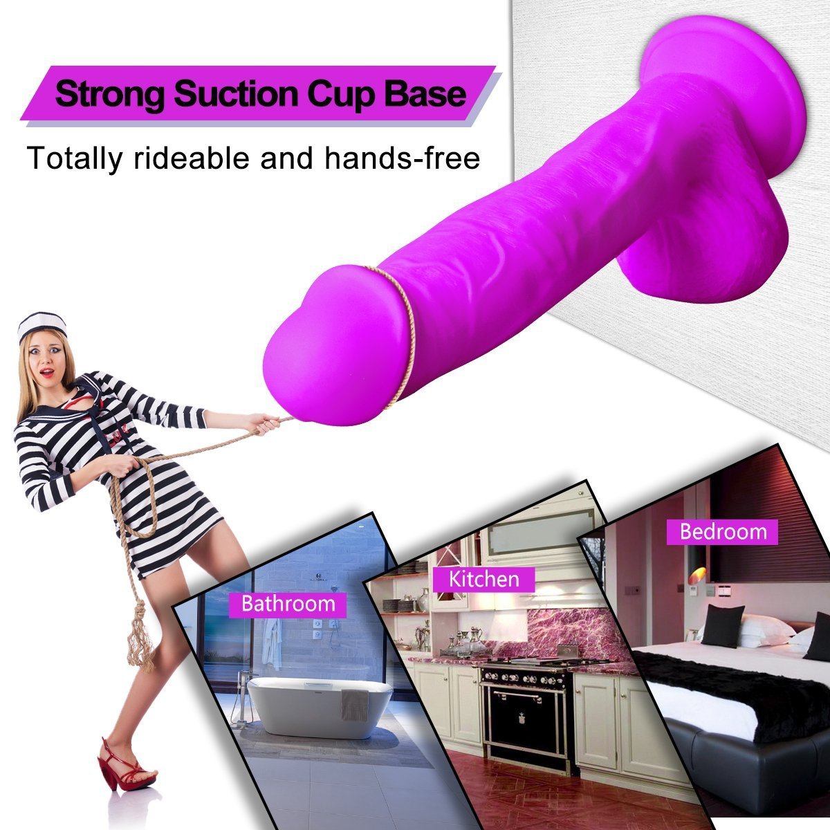 Dildo Hồng 9.5Inch Siêu Mềm Lắc Lư Thật