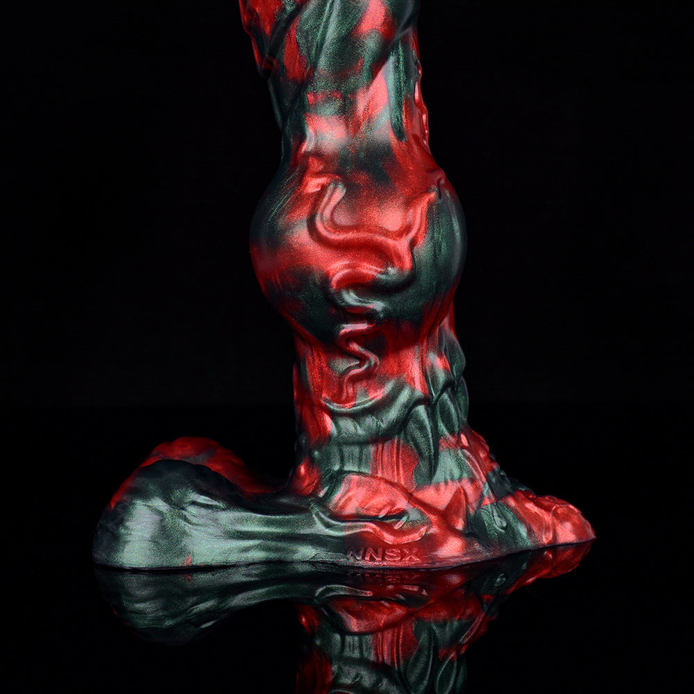 Dildo Chó Fantasy Đen Đỏ 21cm Gân Lớn Hấp Dẫn