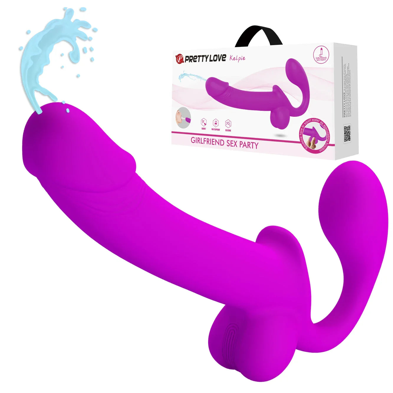 Strapless Dildo Tím Phun Nước Đam Mê Đỉnh Cao