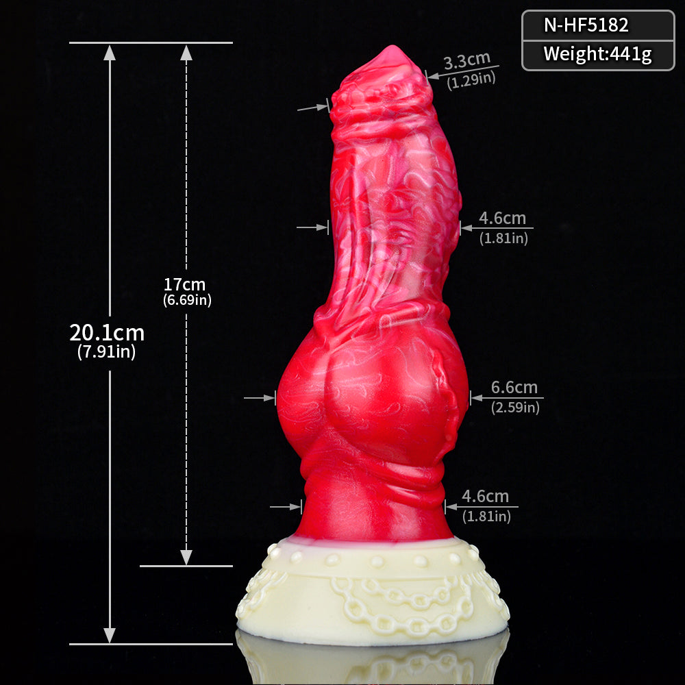 Dog Dildo Fantasy Red Texture 7Inch Nút Đỏ Siêu Mê Hoặc