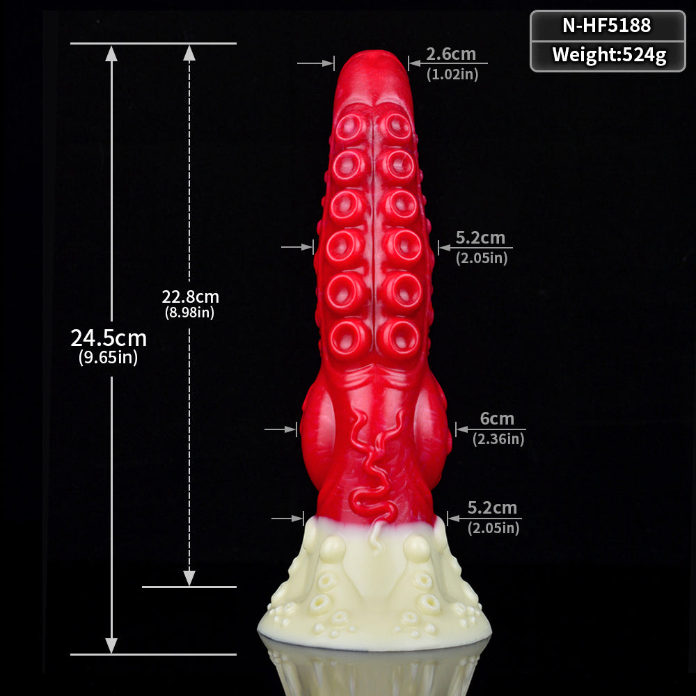 Monster Tentacle Knot Dildo Đỏ 9Inch Khủng Khiếp