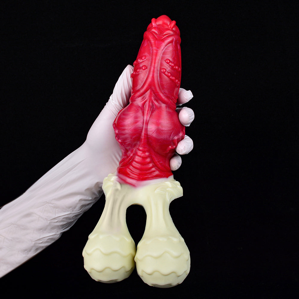 Dog Dildo 7 inch ball knot đỏ dày 7.9cm siêu thực fantasy