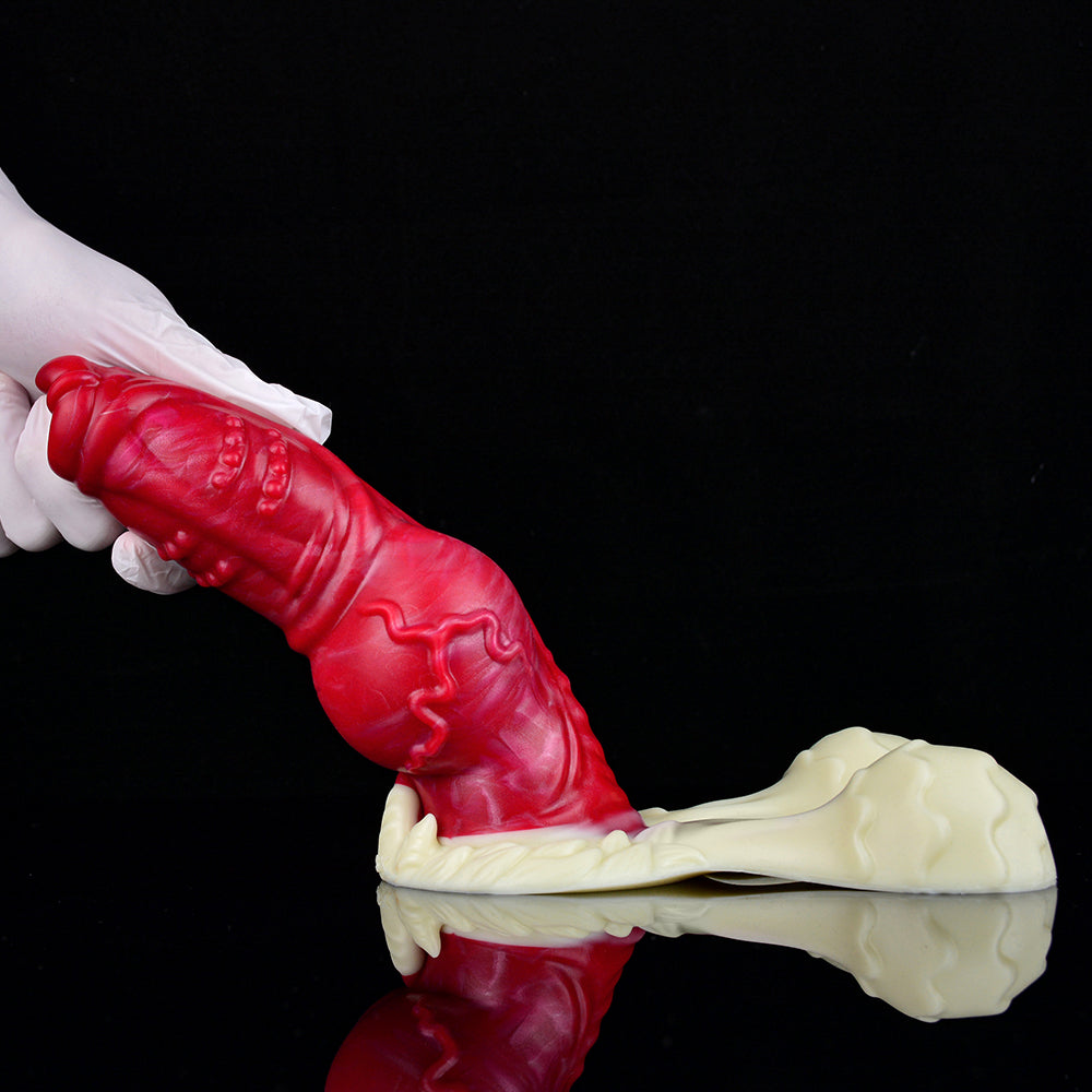 Dog Dildo 7 inch ball knot đỏ dày 7.9cm siêu thực fantasy