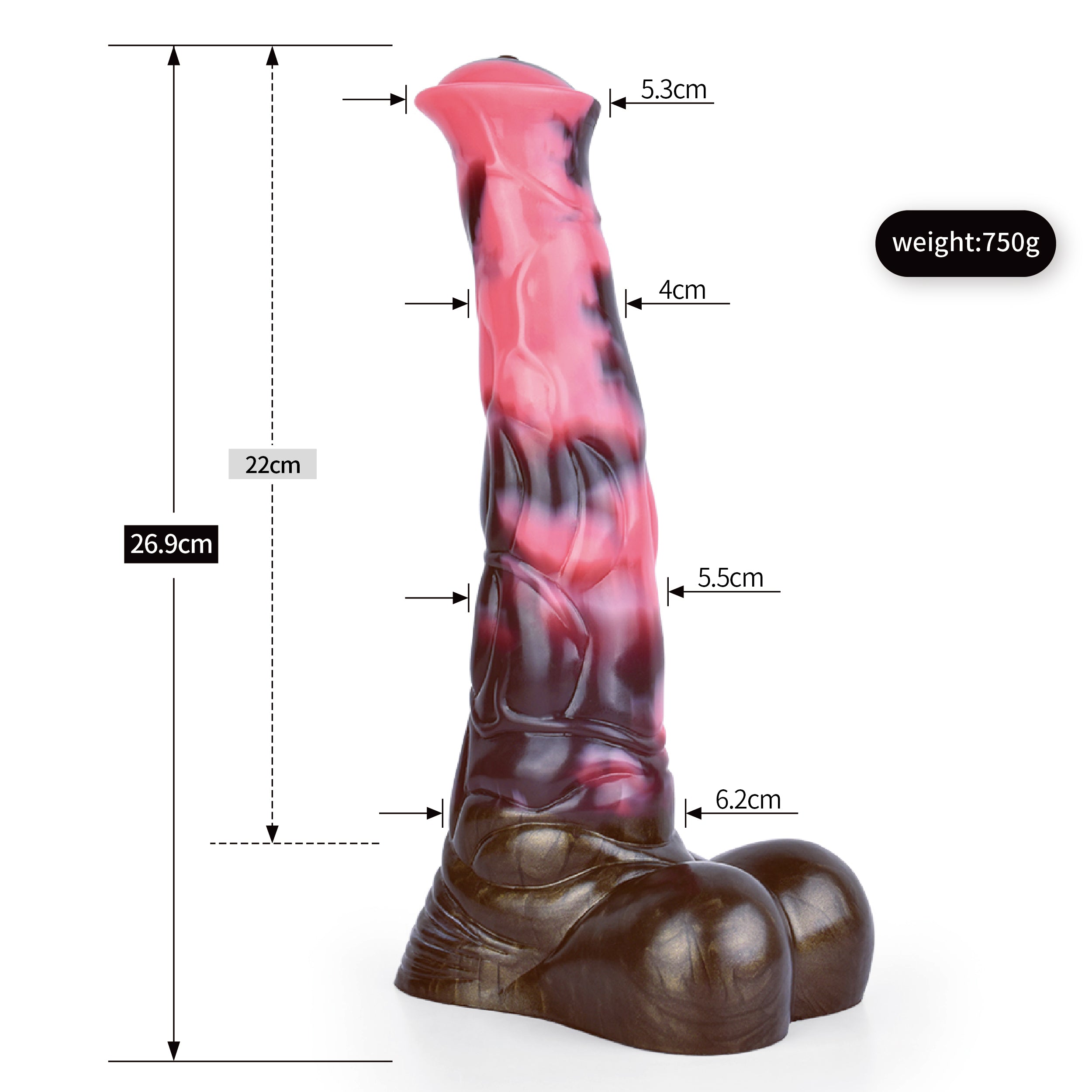 Phantasi Horse Dildo 27cm Silicone Mềm 10Inch Khổng Lồ