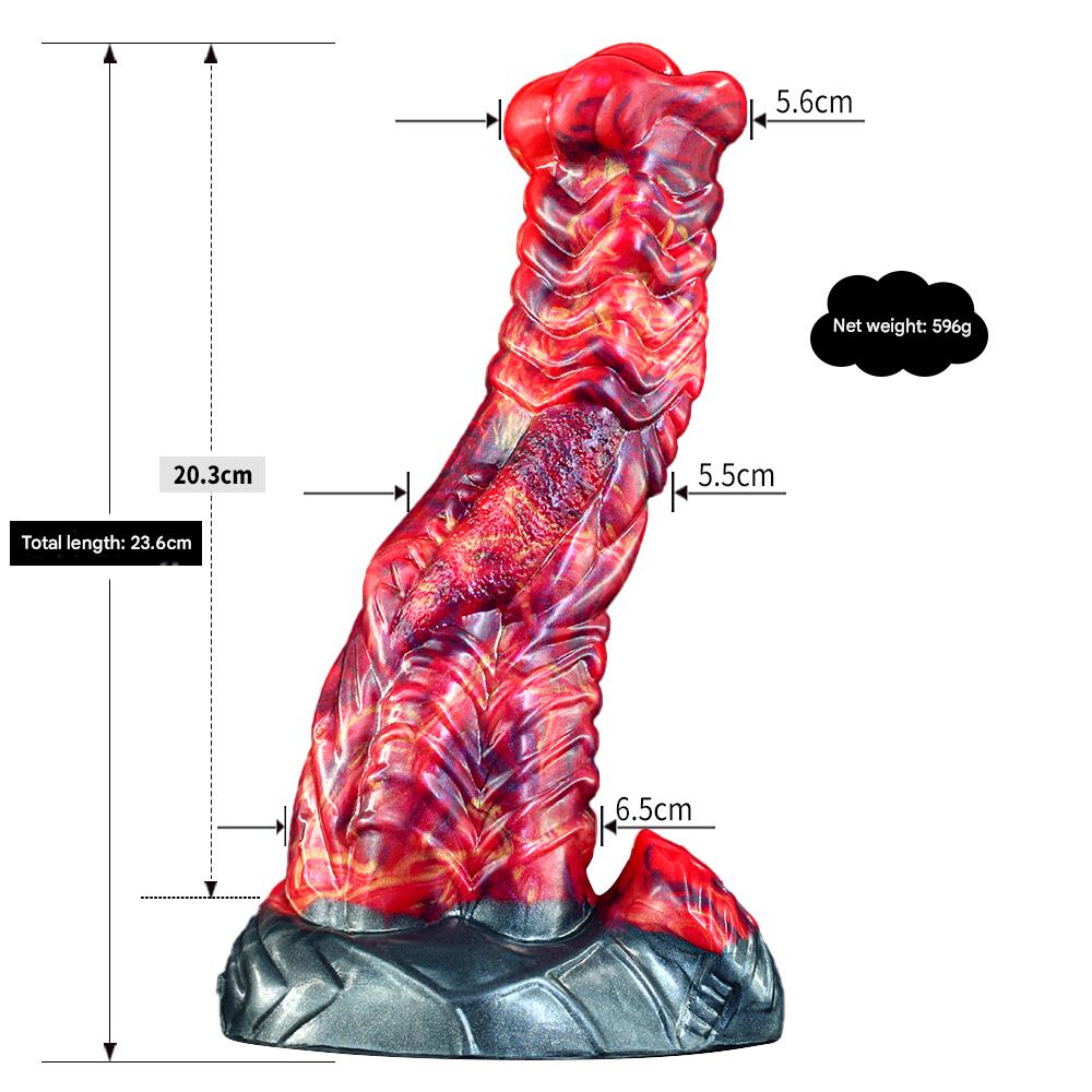 Horse Dildo Red Lava 23cm Quái Vật Dung Nham