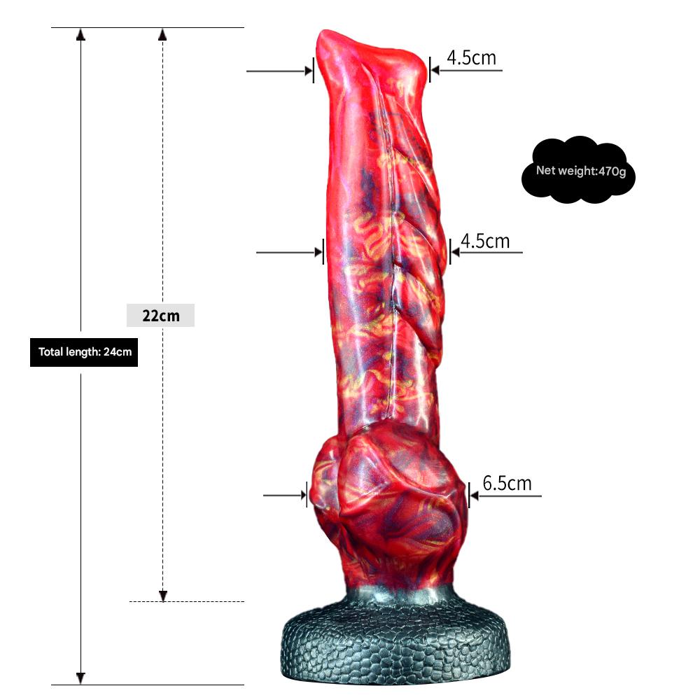 Wolf Dildo Đỏ Lửa 23cm Gân Guốc Hoang Dã Thực Tế