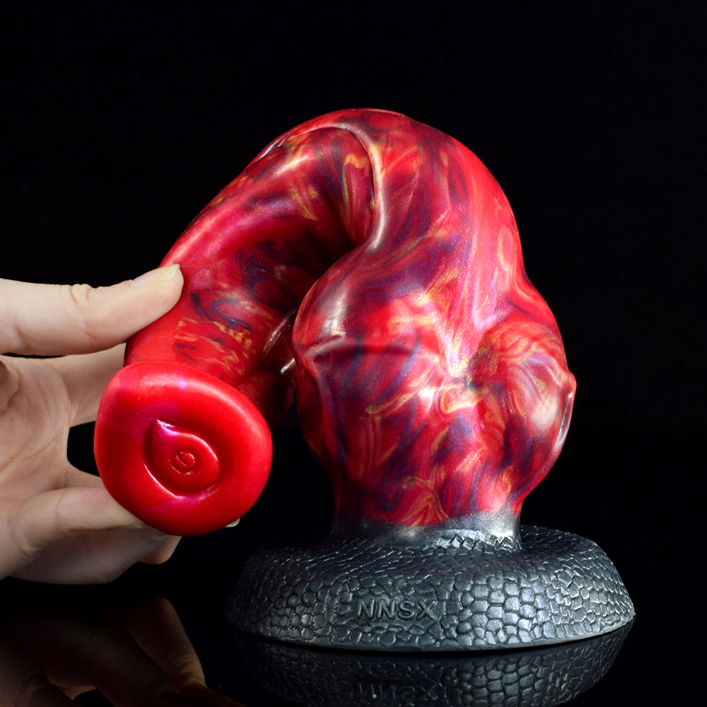 Wolf Dildo Đỏ Lửa 23cm Gân Guốc Hoang Dã
