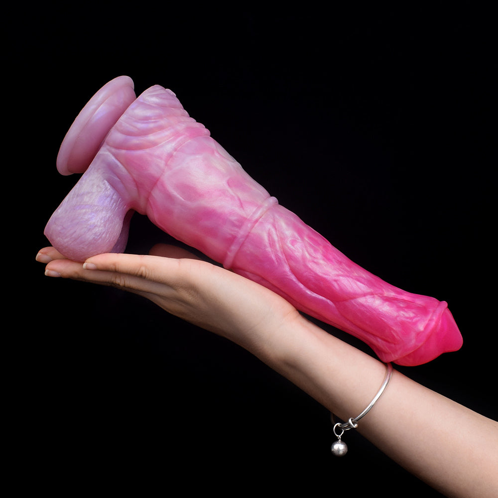 Horse Dildo Peach 9 Inch Silicon Mềm Khổng Lồ Hot