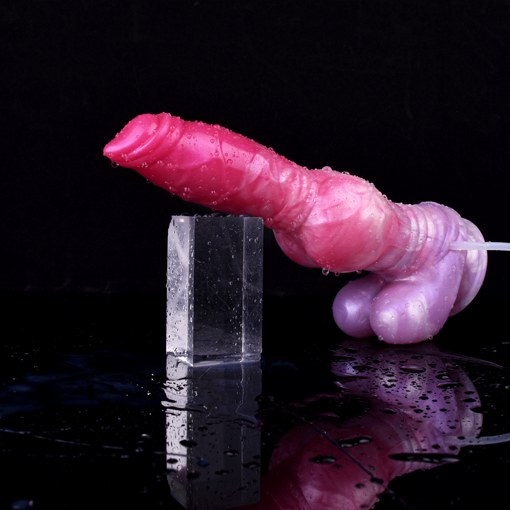 Dildo dog knot silicone 10 inch phun hồng bionic mê hoặc