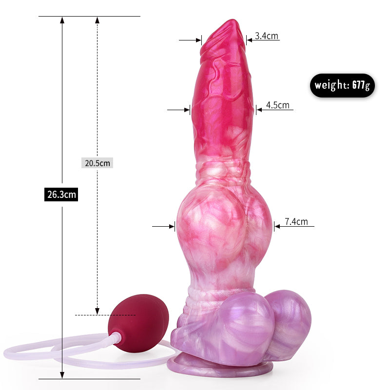 Dildo dog knot silicone 10 inch phun hồng bionic mê hoặc