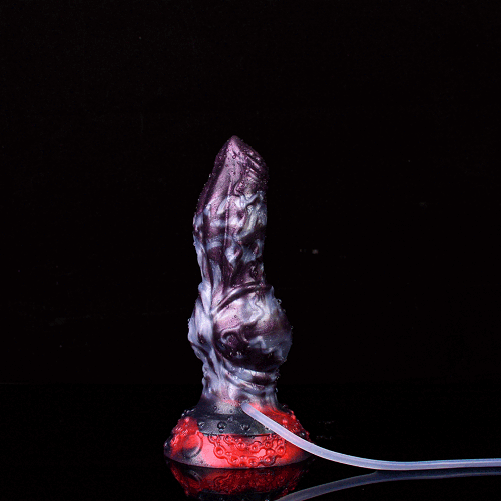 7 Inch Dog Knot Dildo Tím Trắng Bắn Tinh Sướng Rơn