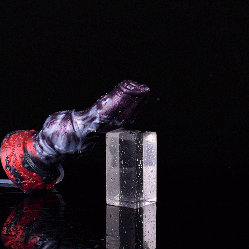 7 Inch Dog Knot Dildo Tím Trắng Bắn Tinh Sướng Rơn