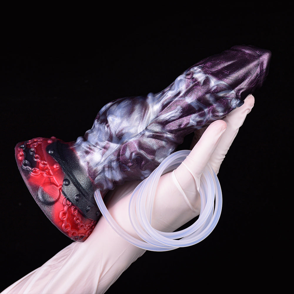 7 Inch Dog Knot Dildo Tím Trắng Bắn Tinh Sướng Rơn