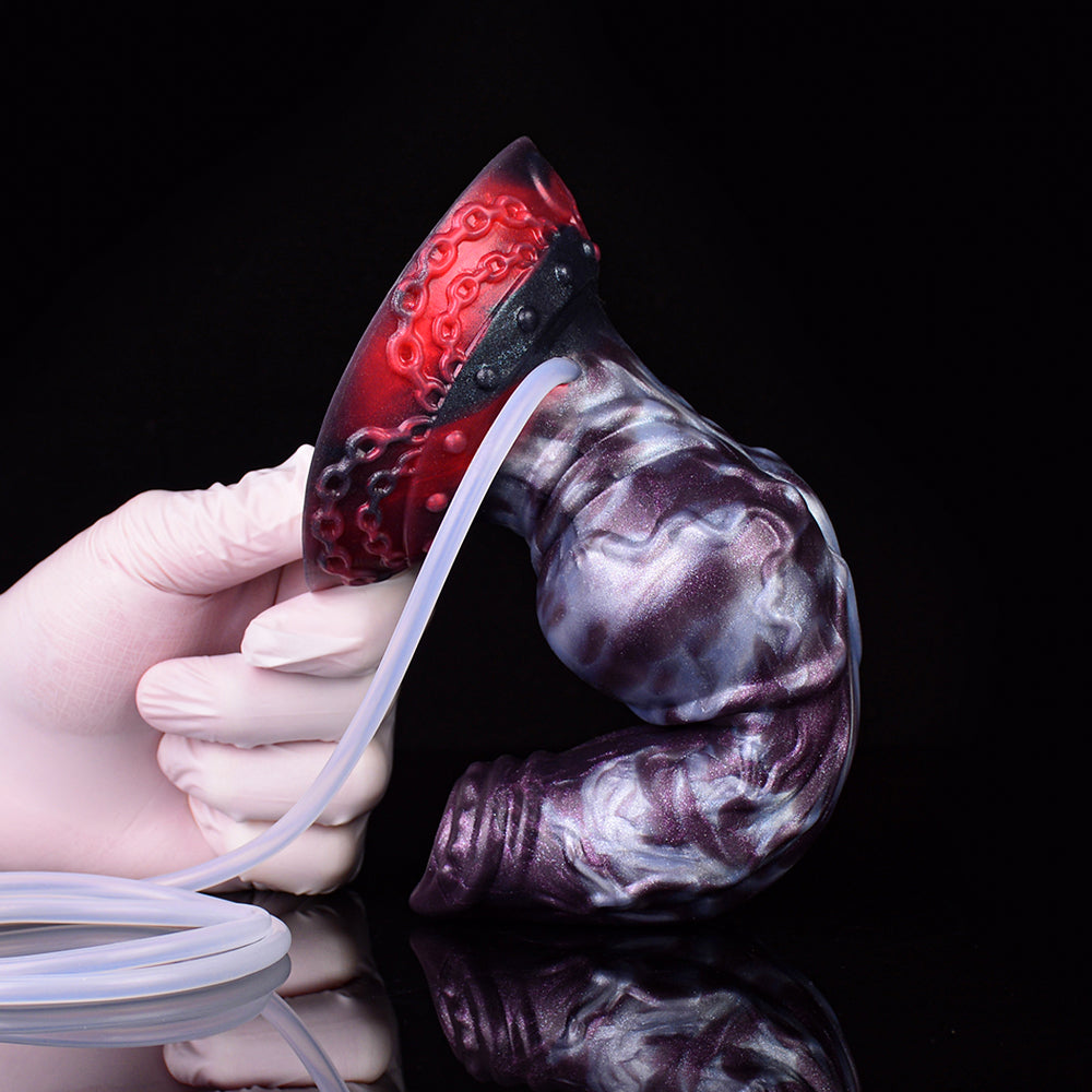 7 Inch Dog Knot Dildo Tím Trắng Bắn Tinh Sướng Rơn