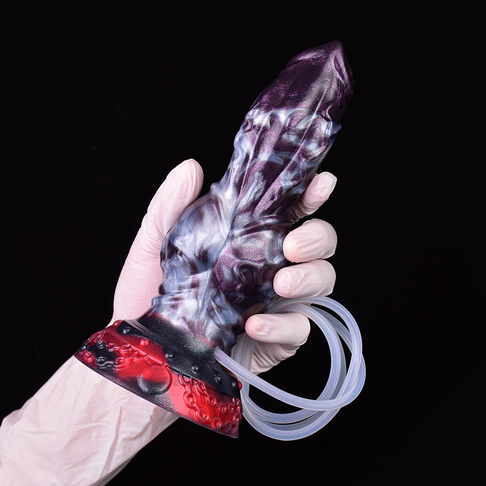 7 Inch Dog Knot Dildo Tím Trắng Bắn Tinh Sướng Rơn