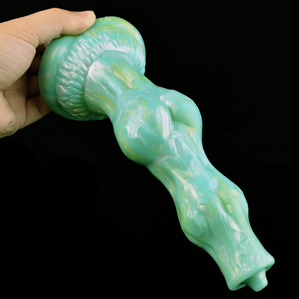 Dog Dildo 8 Inch Xanh Knot Silicone Thú Vị Mạnh Thực Tế