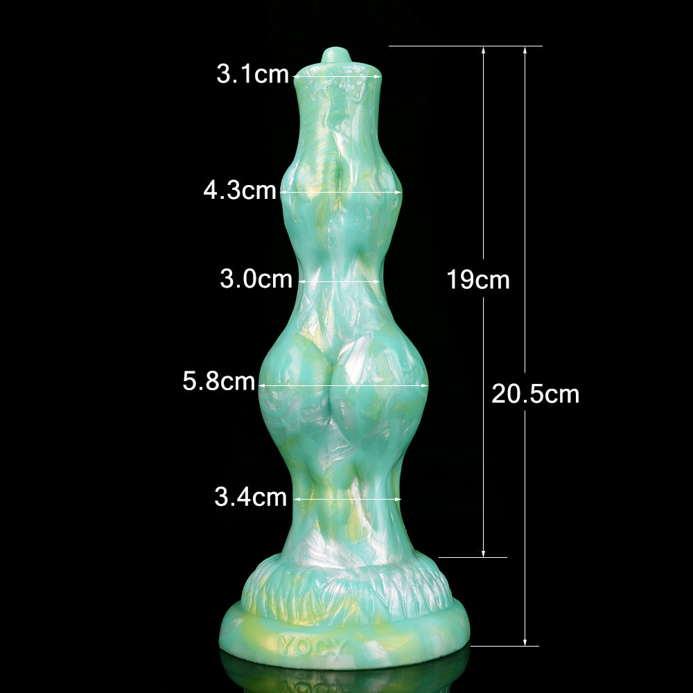 Dog Dildo 8 Inch Xanh Knot Silicone Thú Vị Mạnh Thực Tế