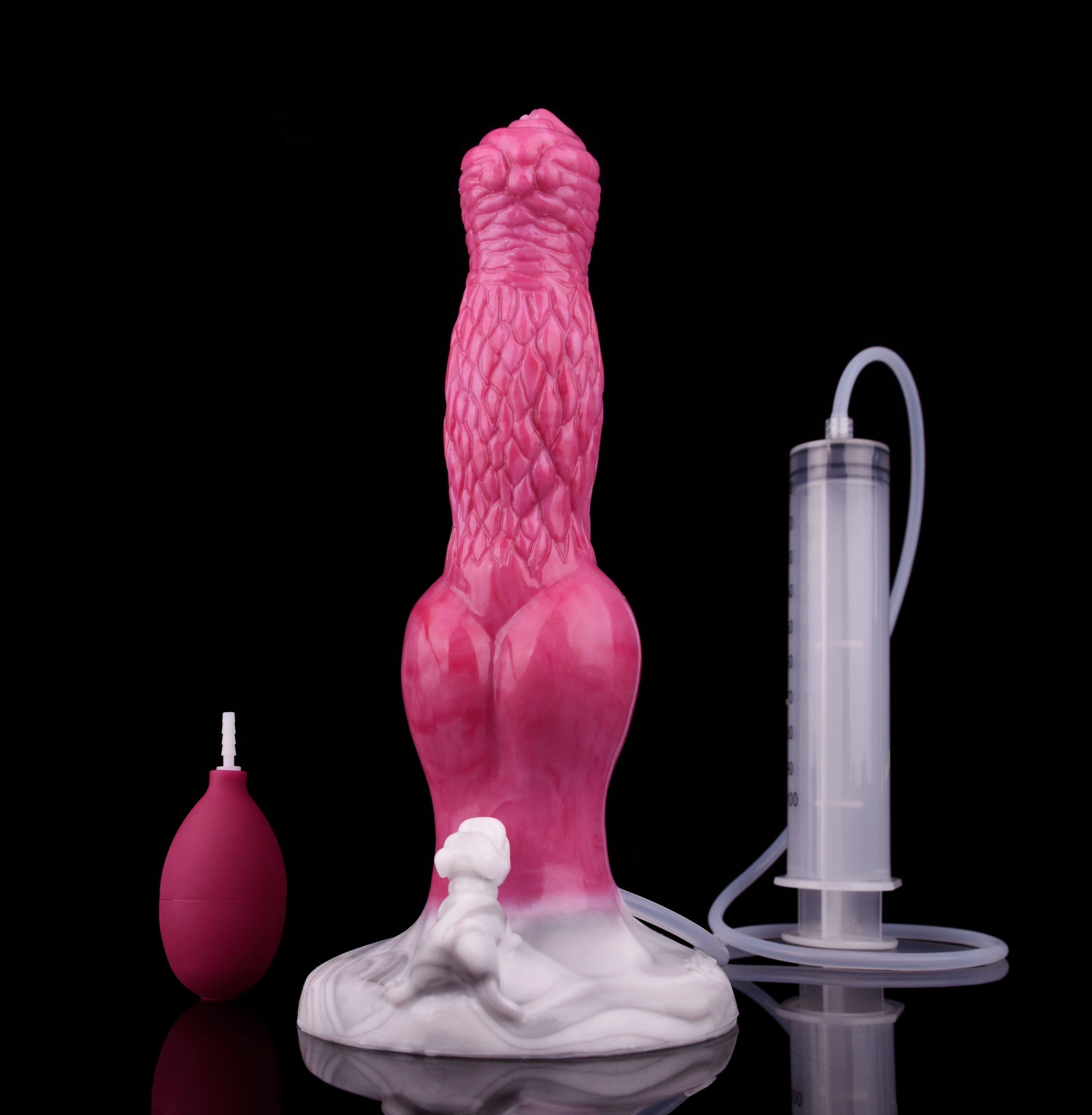 8 Inch Monster Dog Dildo Phun Nước Hồng Siêu Thực 