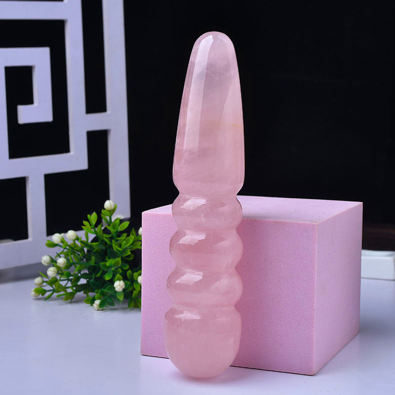 Four Ring Dildo Pha Lê Hồng 18cm Độc Đáo Lấp Lánh Sướng