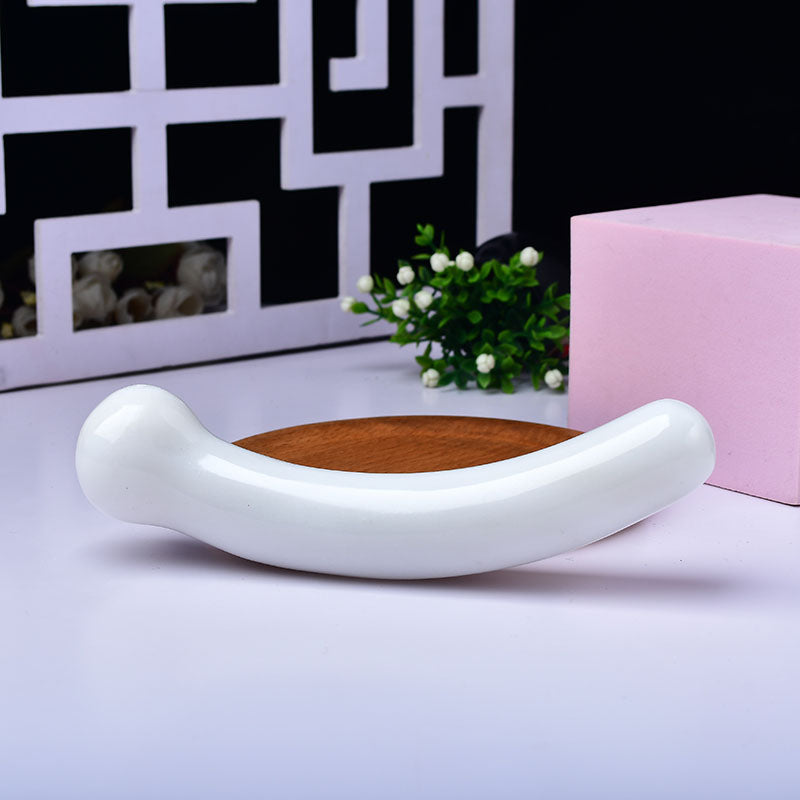 White Aventurine Dildo Thạch Anh Cong Thỏa Mãn Sâu
